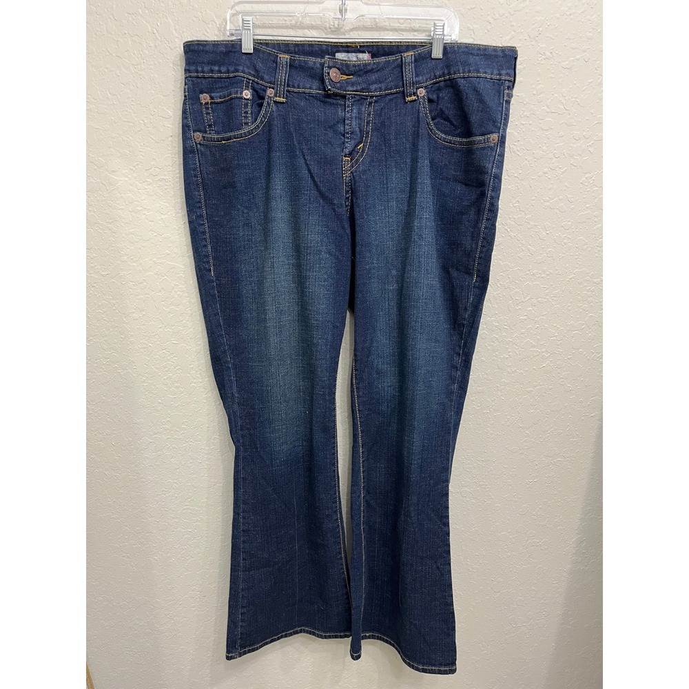 Levi's 542 Flare Jeans 20W Medium Dark Wash Stretch Denim Flap Pocket Y2K